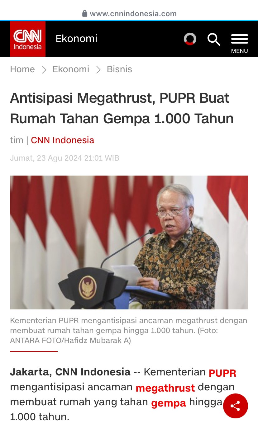 Upaya Pemerintah Pusat PUPR Mitigasi Isu Megathrust