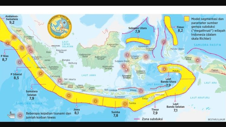 Kondisi Peta Rawan Gempa di Indonesia